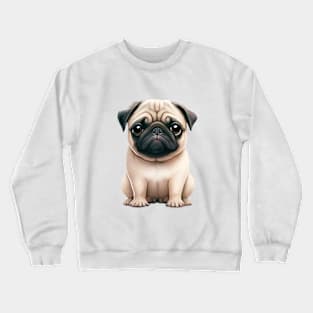 Pug Dog Cute Adorable Humorous Illustration Crewneck Sweatshirt